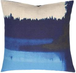 Printed Linen Pillow Lake Mist Blue