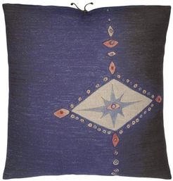 Printed Linen Pillow Multi Spear Indigo