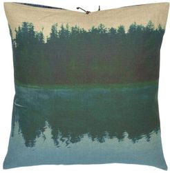 Printed Linen Pillow Pine Reflection Green