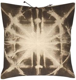 Printed Linen Pillow Starburst Olive