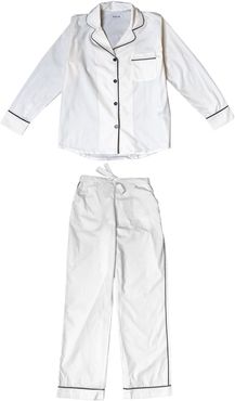 White Classic Long Pajama Set