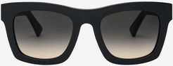 Crasher Sunglasses - Gloss Black Frame - Black Gradient Lens