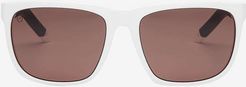 Knoxville XL Sport Sunglasses - Matte White Frame - Rose Pro Lens