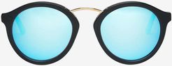 Mixtape Sunglasses - Matte Black Frame - Sky Blue Chrome Lens