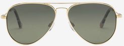 AV1 Sunglasses - Shiny Gold Frame - Grey Polarized Lens