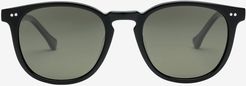 Oak Sunglasses - Gloss Black Bio Acetate Frame - Grey Polarized Lens