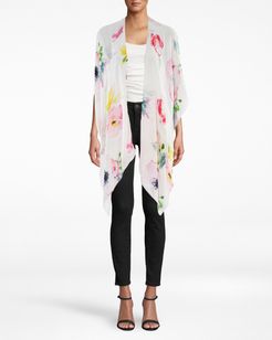 Nicole Miller Summer Silk Blend Kimono In Indigo | Silk/Viscose