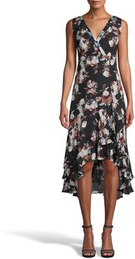 Nicole Miller Baroque Silk Sleeveless Dress | Silk/Polyester/Spandex | Size 14