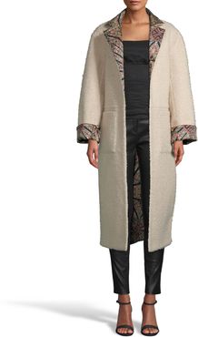Nicole Miller Labyrinth Printed Reversible Coat | Polyester | Size Extra Large