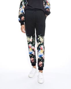 Nicole Miller Dutch Still Life Printed Jogger Pants | Cotton | Size Extra Large