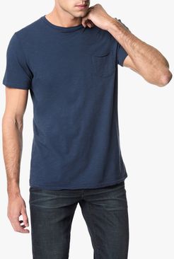 Joe's Jeans Chase Raw Edge Crew Men's T-Shirt in Night Shade/Blue | Size 2XL | Cotton