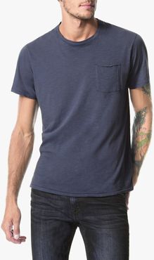 Joe's Jeans Chase Raw Edge Crew Men's T-Shirt in Still Water/Blue | Size 2XL | Cotton