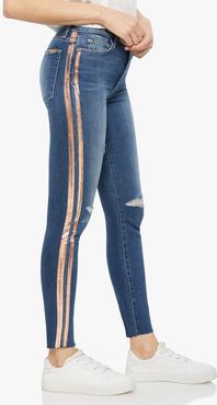 Joe's Jeans The Charlie Ankle High Rise Skinny Women's Jeans in Kinkade/Medium Indigo | Size 33 | Cotton/Elastane