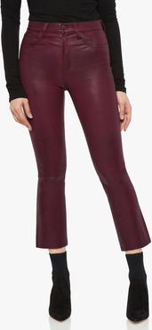 Joe's Jeans The Cropped Boot High Rise Cropped Bootcut Women's Jeans in Burgundy/Other Hues | Size 34 | Leather