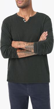 Joe's Jeans Wintz Long Sleeves Henley Men's T-Shirt in Grease/Grey | Size XL | Cotton