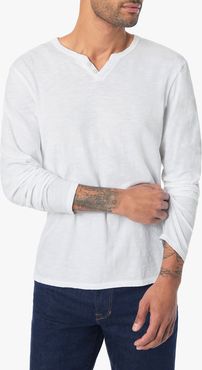 Joe's Jeans Wintz Long Sleeves Henley Men's T-Shirt in White | Size 2XL | Cotton