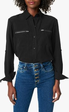 Joe's Jeans Zip Pocket Shirt Women's in Black | Size Large
