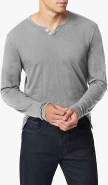 Joe's Jeans Wintz Long Sleeves Slub Henley Men's T-Shirt in Heather Grey | Size 2XL | Cotton