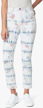 Joe's Jeans The Luna High Rise Cigarette Ankle Women's Jeans in Midnight Rose Tie/Prints | Size 34 | Cotton/Elastane