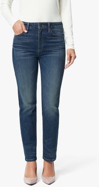 Joe's Jeans The Milla High Rise Straight Leg Women's Jeans in Outlaw/Medium Indigo | Size 34 | Cotton/Elastane