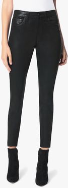 Joe's Jeans The Charlie High Rise Skinny Ankle Women's Jeans in Black | Size 34 | Cotton/Elastane/Leather