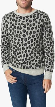 Joe's Jeans Leopard Jacquard Crewneck Sweater Men's/Prints | Size 2XL | Spandex