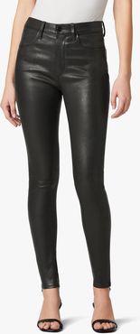 Joe's Jeans The Charlie High Rise Skinny Ankle Women's Jeans in Black | Size 34 | Leather