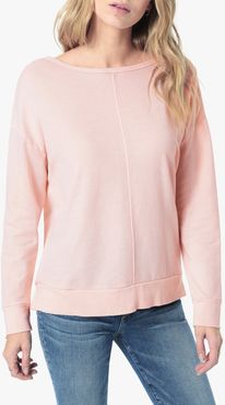 Joe's Jeans Odetta Open Back Sweatshirt Women's in Peach/Pink | Size Large