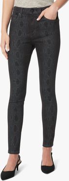 Joe's Jeans The Icon Mid-Rise Skinny Ankle Women's Jeans in Black Snake Print/Dark Indigo | Size 34 | Cotton/Spandex/Polyester