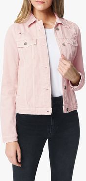 Joe's Jeans The Destructed Trucker Jacket Women's in Rose Smoke/Other Hues | Size XL | Cotton/Rayon