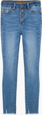 Joe's Jeans High Rise Button Skinny (Big Girls) Women's Jeans in Haze/Medium Indigo | Size 12 | Cotton/Spandex/Viscose