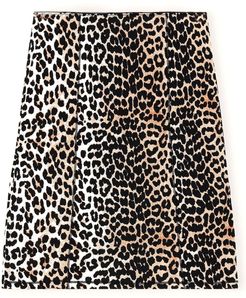 Rayon Slip Skirt in Leopard