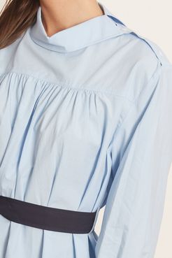 Gathered Shirt in Light Blue