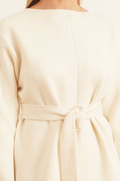 Belted Cashmere Knit in Ivory