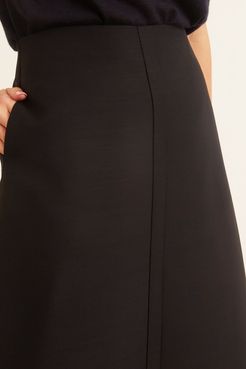 Center Seam Viscose Skirt in Black