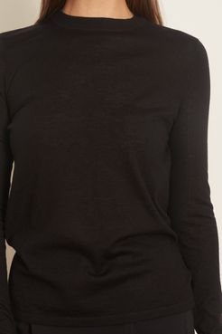 Crewneck Long Sleeve Sweater in Black