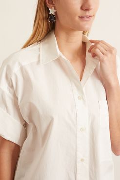 Poplin Short Sleeve Shirt in Natural