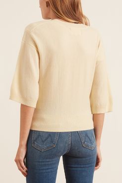 Hao Short Sleeve Sweater in Light Yellow