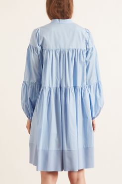 Long Sleeve Layer Dress in Azzurro