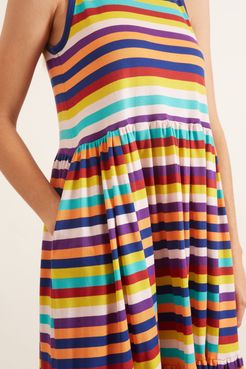 Sleeveless Striped Dress in Cyclamen