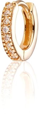 White Sapphire Huggie Hoop in Gold