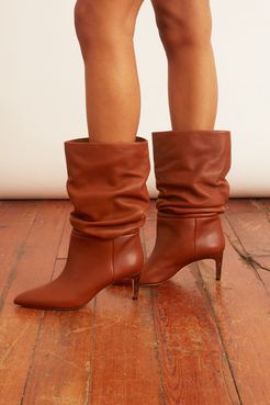 Calf Leather Slouchy Boots in Cuoio