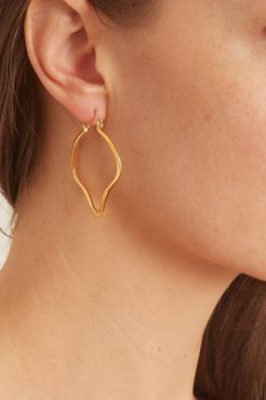 Small Open Wave Hoops in 14k Gold Plate