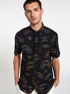 Volcom Alienated Short Sleeve - Black - Black - XL