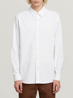 Volcom Oxford Stretch Long Sleeve Shirt - White - White - XXL