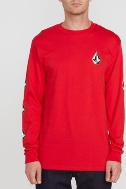 Volcom Deadly Stones Long Sleeve Tee - Red - Red - XXL