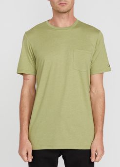 Volcom Heather Short Sleeve Pocket Tee - Mossstone - Mossstone - L