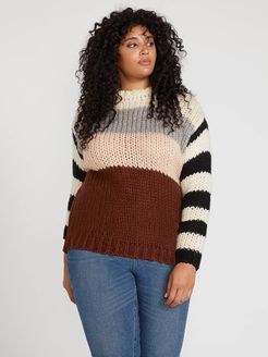 Volcom Classy Time Sweater Plus Size- Multi - Multi - 16W