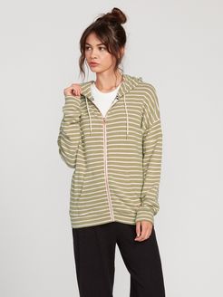 Volcom Lived In Lounge Zip Fleece - Dusty Green - Dusty Green - XL