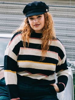 Volcom Madame Shady Sweater Plus Size - Black Combo - Black Combo - 16W